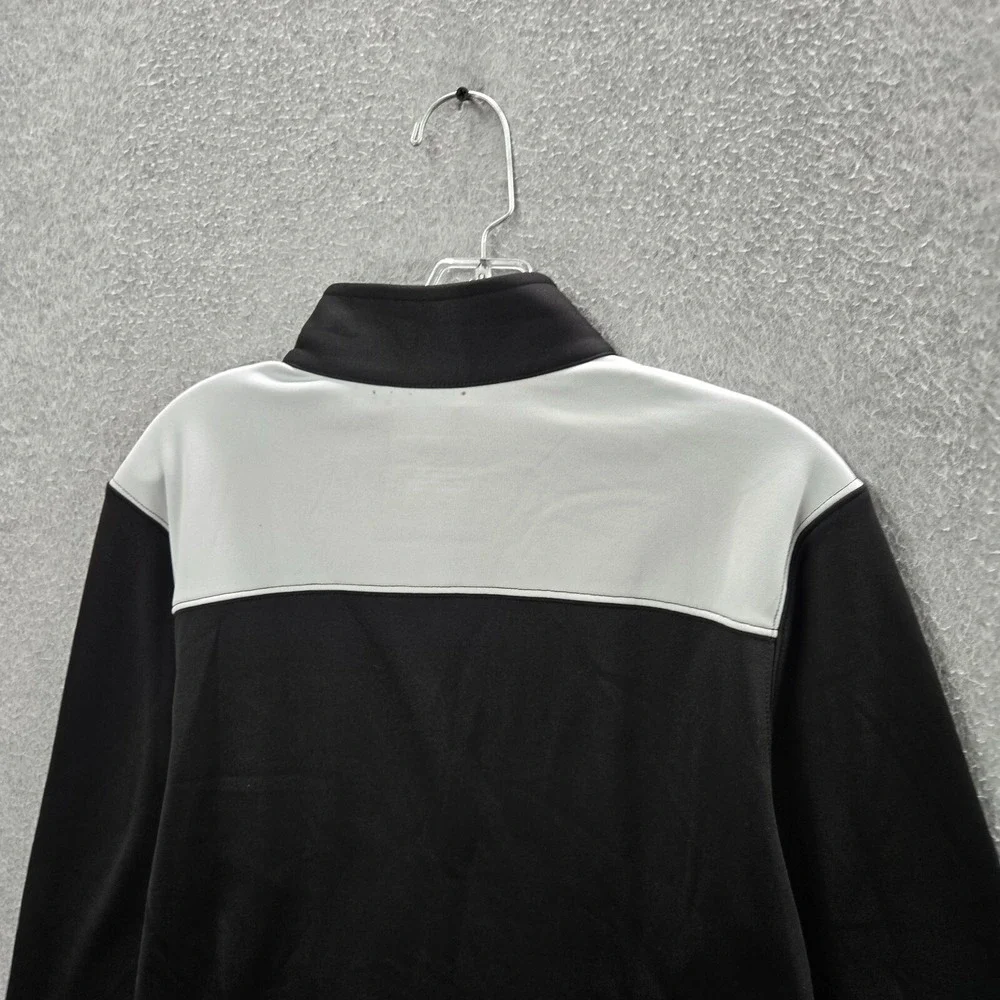 Oakland‎ Raiders Men Sweatshirt Small Black Fleece Pockets 1/2 Zip Long Sleeve